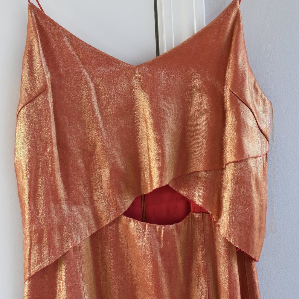 Elliatt Orange Iridescent Strap Dress (ankle length)